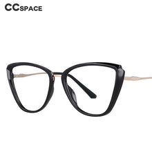 Carica l&#39;immagine nel visualizzatore di Gallery, 53078 Cat Eye Montature per occhiali anti luce blu Occhiali da vista da donna con gamba a molla 