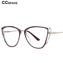 Carica l&#39;immagine nel visualizzatore di Gallery, 53078 Cat Eye Montature per occhiali anti luce blu Occhiali da vista da donna con gamba a molla 