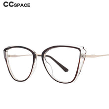 Carica l&#39;immagine nel visualizzatore di Gallery, 53078 Cat Eye Montature per occhiali anti luce blu Occhiali da vista da donna con gamba a molla 
