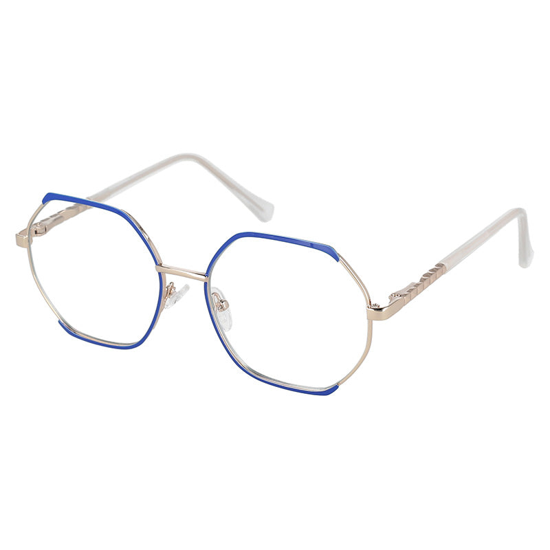 53083 Anti Blue Light Polygon Metal Optical Glasses Frames Women Computer Eyeglasses