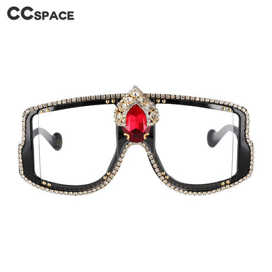 53089 Oversize Lady Sunglasses  Rhinestone Rivet Frame Charm Women Shade Uv400