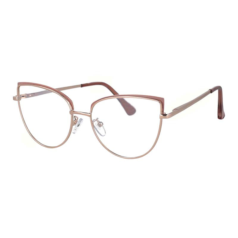 53101 Cat Eye Anti Blue Metal Brand Glasses Frames Women Optical Computer Eyeglasses