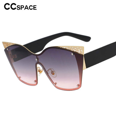 53108 Oversized Cat Eye  Sunglasses Brand Designer Hollow Men Women Shades Uv400 Vintage Glasses