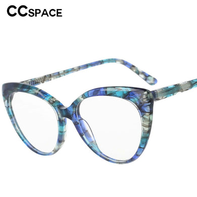 53146 Cat Eye Floral Acetate Ladies Eyewear Decorative Fashionable Women's Computer Glasses Frames
