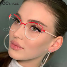 Load image into Gallery viewer, 53152 Cat Eye Female Computer Glasses Optical Eye Glasses Blue Light Blocking Metal Frame Flat Mirror Eyeglasses