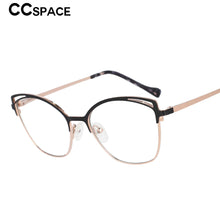 Load image into Gallery viewer, 53152 Cat Eye Female Computer Glasses Optical Eye Glasses Blue Light Blocking Metal Frame Flat Mirror Eyeglasses