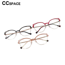 Load image into Gallery viewer, 53152 Cat Eye Female Computer Glasses Optical Eye Glasses Blue Light Blocking Metal Frame Flat Mirror Eyeglasses