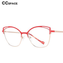 Load image into Gallery viewer, 53152 Cat Eye Female Computer Glasses Optical Eye Glasses Blue Light Blocking Metal Frame Flat Mirror Eyeglasses