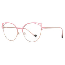 Carica l'immagine nel visualizzatore di Gallery, 53153 The Cat Eye Glasses for Women Vintage Computer Eyeglasses Metal Optical Eyeglasses Anti Blue Light Blocking