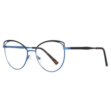 Carica l&#39;immagine nel visualizzatore di Gallery, 53155 Cat Eye Anti Blue Rays Metal Glasses Frame Women UV Blocking Radiation-Resistant Eyewear Reading Eyeglasses