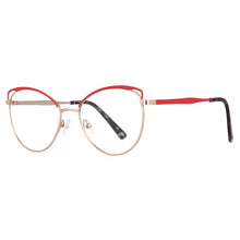 Carica l&#39;immagine nel visualizzatore di Gallery, 53155 Cat Eye Anti Blue Rays Metal Glasses Frame Women UV Blocking Radiation-Resistant Eyewear Reading Eyeglasses