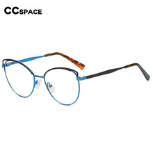 Carica l&#39;immagine nel visualizzatore di Gallery, 53155 Cat Eye Anti Blue Rays Metal Glasses Frame Women UV Blocking Radiation-Resistant Eyewear Reading Eyeglasses