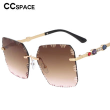 Load image into Gallery viewer, 53189 Square Rimless  Sunglasses Diamond Women Shades Uv400 Vintage Glasses