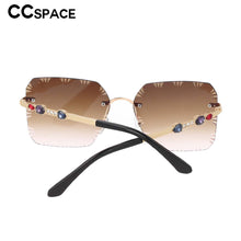 Load image into Gallery viewer, 53189 Square Rimless  Sunglasses Diamond Women Shades Uv400 Vintage Glasses