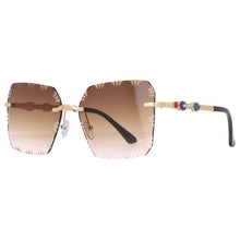 Load image into Gallery viewer, 53189 Square Rimless  Sunglasses Diamond Women Shades Uv400 Vintage Glasses