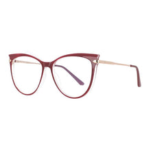 Load image into Gallery viewer, 53193 Round Oversized Cat Eye Anti Blue Light Glasses Frames Women Computer Eyeglasses