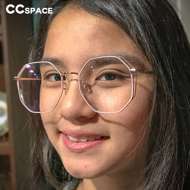 53202 Polygon Retro Metal Glasses Frames Anti Blue Light Women Optical Computer Glasses