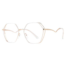 Load image into Gallery viewer, 53202 Polygon Retro Metal Glasses Frames Anti Blue Light Women Optical Computer Glasses