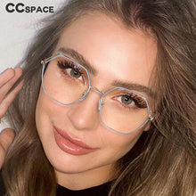 Load image into Gallery viewer, 53202 Polygon Retro Metal Glasses Frames Anti Blue Light Women Optical Computer Glasses