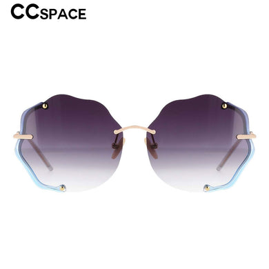 53224 Oversized Rimless  Sunglasses Brand Designer One Lens Men Women Shades Uv400 Vintage Glasses