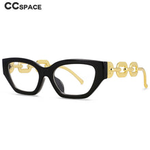 Carica l&#39;immagine nel visualizzatore di Gallery, 53235 Oversized Chain Leg Women Cat Eye Rectangle Glasses Frame Brand Designer Anti-Blue Light Eyeglasses