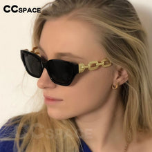 Carica l&#39;immagine nel visualizzatore di Gallery, 53235 Oversized Chain Leg Women Cat Eye Rectangle Glasses Frame Brand Designer Anti-Blue Light Eyeglasses