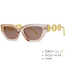 Carica l&#39;immagine nel visualizzatore di Gallery, 53235 Oversized Chain Leg Women Cat Eye Rectangle Glasses Frame Brand Designer Anti-Blue Light Eyeglasses