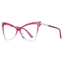 Carica l&#39;immagine nel visualizzatore di Gallery, 53244 Oversized Cat Eye Blue Light Blocking Glasses Frame Women Uv 400 Radiation-Resistant Eyewear Computer Eyeglasses