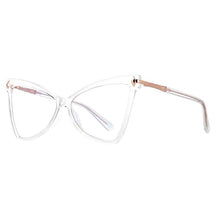 Carica l&#39;immagine nel visualizzatore di Gallery, 53244 Oversized Cat Eye Blue Light Blocking Glasses Frame Women Uv 400 Radiation-Resistant Eyewear Computer Eyeglasses