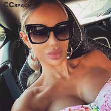 Load image into Gallery viewer, 53288 Square Oversized Cat Eye Sunglasses Women Shades Uv400 Vintage Glasses