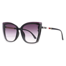 Load image into Gallery viewer, 53307 Square Cat Eye  Sunglasses Stripe Leg Brand Designer Men Women Shades Uv400 Vintage Glasses