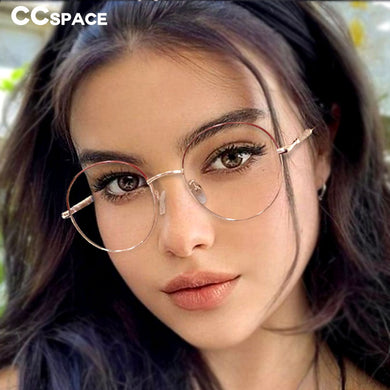 53368  Women Round Anti Blue Light Metal Optical Glasses Frames Computer Eyeglasses