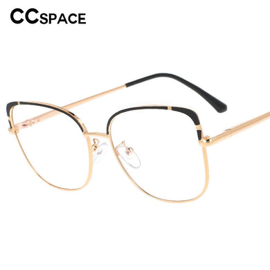 53370 Square Anti Blue Light Metal Optical Glasses Frames Spring Leg Women Tr90 Computer Eyeglasses