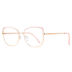 53370 Montature per occhiali quadrati in metallo anti luce blu Montature per occhiali da donna Tr90 con gamba a molla 