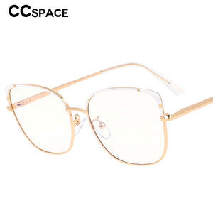 53370 Montature per occhiali quadrati in metallo anti luce blu Montature per occhiali da donna Tr90 con gamba a molla 
