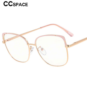 53370 Square Anti Blue Light Metal Optical Glasses Frames Spring Leg Women Tr90 Computer Eyeglasses