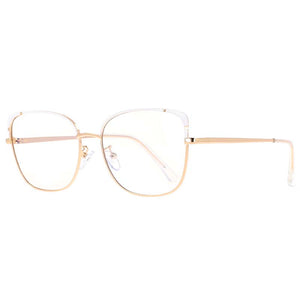 53370 Montature per occhiali quadrati in metallo anti luce blu Montature per occhiali da donna Tr90 con gamba a molla 
