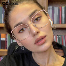 Load image into Gallery viewer, 53370 Square Anti Blue Light Metal Optical Glasses Frames Spring Leg Women Tr90 Computer Eyeglasses