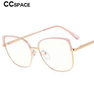 53370 Montature per occhiali quadrati in metallo anti luce blu Montature per occhiali da donna Tr90 con gamba a molla 