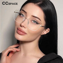 Load image into Gallery viewer, 53371 Half Frame Square Anti Blue Light Optical Metal Glasses Frames Men Women Computer Eyeglasses