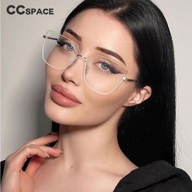 53371 Half Frame Square Anti Blue Light Optical Metal Glasses Frames Men Women Computer Eyeglasses