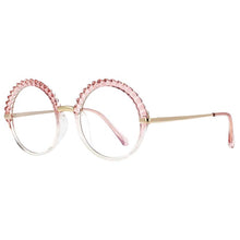 Load image into Gallery viewer, 53373 Plastic Titanium Anti Blue Light Round Glasses Frames Women Tr90 Computer Eyeglasses