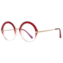 Load image into Gallery viewer, 53373 Plastic Titanium Anti Blue Light Round Glasses Frames Women Tr90 Computer Eyeglasses