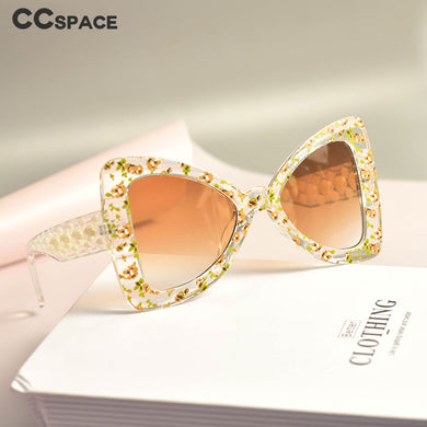 53377 Oversized Cat Eye Pearl Floral Sunglasses Men Women Shades Uv400 Vintage Glasses