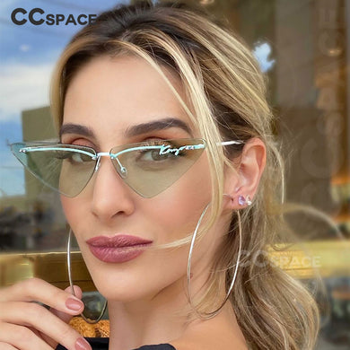 53409 Rimless Triangle Super Light Sunglasses Brand Designer Men Women Shades Uv400 Vintage Glasses