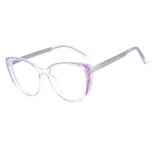 Load image into Gallery viewer, 53447 TR90 Cat Eye Colorful Glasses Frames Spring Leg Anti Blue Light Women Computer Eyeglasses