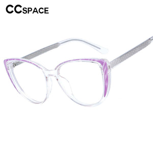 53447 TR90 Cat Eye Colorful Glasses Frames Spring Leg Anti Blue Light Women Computer Eyeglasses