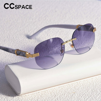 53482 Steampunk Sunglasses Oval Rimless Men Women Shades Uv400 Vintage Glasses