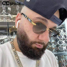 Load image into Gallery viewer, 53482 Steampunk Sunglasses Oval Rimless Men Women Shades Uv400 Vintage Glasses