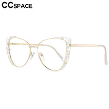 Load image into Gallery viewer, 53533 Anti Blue Light Half Frame Metal Optical Glasses Frames Cat Eye Women Computer Eyeglasses